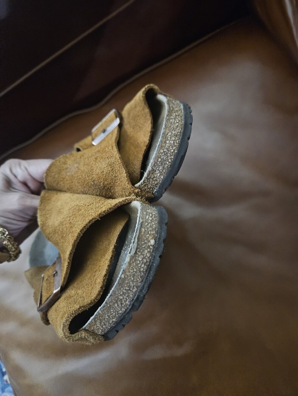 Birkenstock Arosa Brown Suede Open Toe Sandals Clogs Size 40 - Picture 6 of 6
